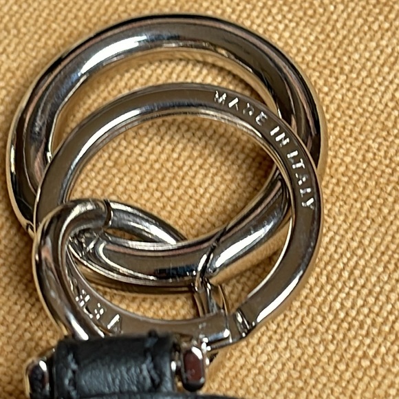 NWT VERSACE LA MEDUSA LOGO BLACK LEATHER STUDDED BAG CHARM KEY CHAIN - Picture 10 of 14